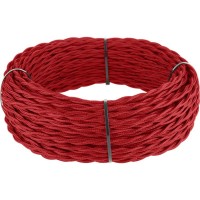 Ретро кабель витой  3х2,5  (красный) 50 м под заказ 