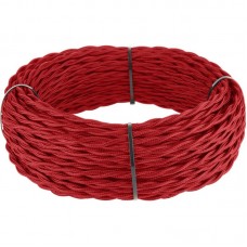 Ретро кабель витой 3х1,5 (красный) 50 м под заказ 