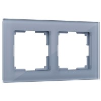 Рамка на 2 поста (серый,стекло) WL01-Frame-02