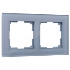 Рамка на 2 поста (серый,стекло) WL01-Frame-02