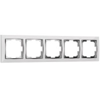 Рамка на 5 постов (белый/хром) WL03-Frame-05-white