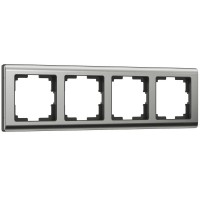 Рамка на 4 поста (глянцевый никель) WL02-Frame-04