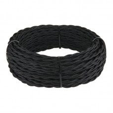 Ретро кабель витой 2х1,5 (черный) 20 м (под заказ) 