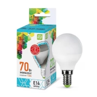 Лампа светодиодная LED-ШАР-standard 7.5Вт ШАР 4000К белый E14 675лм 160-260В ASD 4690612003979