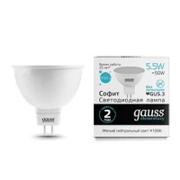 Лампа светодиодная Elementary MR16 5.5Вт 4100К белый GU5.3 450лм 180-240В Gauss 16526 / 13526