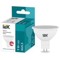 Лампа светодиодная MR16 софит 9Вт 230В 4000К GU5.3 IEK LLE-MR16-9-230-40-GU5