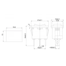 Выключатель клавишный 250В 6А (3с) ON-OFF-ON красный с нейтралью Mini (RWB-205; SC-768) REXANT 36-2144