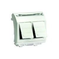 Розетка компьютерная 2-м СП Brava 2мод. RJ45 5e белый DKC 76656B