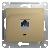 Механизм розетки компьютерной 1-м СП Glossa RJ45 CAT.5E титан SchE GSL000481K