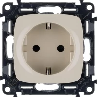 Механизм розетки 1-м СП Valena Allure 16А IP20 250В 2P+E защитные шторки слоновая кость Leg 753820