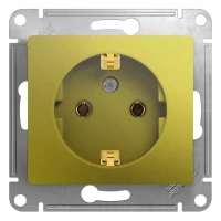 Механизм розетки 1-м СП Glossa 16А IP20 250В с заземлением фисташковый SchE GSL001043