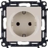 Механизм розетки 1-м СП Valena Life 16А IP2X 250В 2P+E безвинтовые клеммы с лицевой панелью слоновая кость Leg 753521