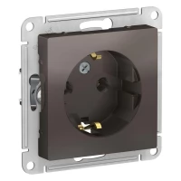 Механизм розетки 1-м СП AtlasDesign 16А IP20 с заземлением мокко SchE ATN000643