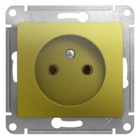 Механизм розетки 1-м СП Glossa 16А IP20 250В без заземления фисташковый SchE GSL001041