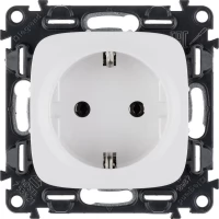 Механизм розетки 1-м СП Valena Allure 16А IP2X 250В 2P+E белый Leg 753721