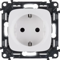 Механизм розетки 1-м СП Valena Allure 16А IP20 250В 2P+E винтовые клеммы белый Leg 753724