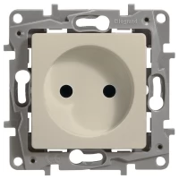 Механизм розетки 1-м СП Etika 16А IP20 250В 2P без заземления  слоновая кость Leg 672320