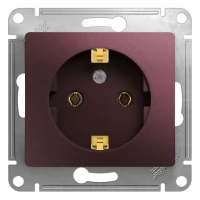 Механизм розетки 1-м СП Glossa 16А IP20 250В с заземлением баклажан. SchE GSL001143