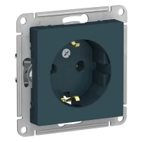 Механизм розетки 1-м СП AtlasDesign 16А IP20 с заземлением изумруд SchE ATN000843