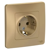 Розетка 1-м СП Blanca 16А IP20 250В с заземлением титан SchE BLNRS001014