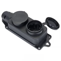 Розетка 2-м 16А IP44 2P+PE 230В с защитными крышками каучук Basic EKF RPS-018-16-230-44