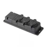 Розетка 3-м 16А IP44 2P+PE 230В с защитными крышками каучук PROxima EKF RPS-015-16-230-44-r