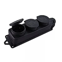 Розетка 3-м 16А IP44 2P+PE 230В с защитными крышками каучук EKF RPS-015-16-230-44