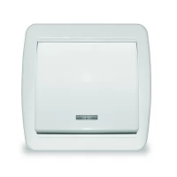 Выключатель 1-клавишный UNIVersal Клио с подсветкой 10А IP44 белый К2225