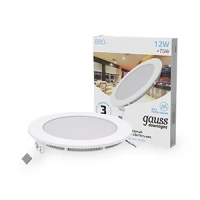 Светильник светодиодный Slim 170х22 12Вт 4000К 880лм IP20 180-265В круг Gauss 939111212