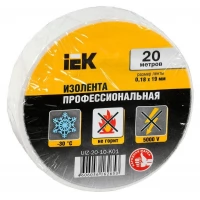 Изолента ПВХ 0.18х19мм белый (рул.20м) IEK UIZ-20-10-K01