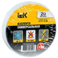 Изолента ПВХ 0.13х15мм (рул.20м) белый IEK UIZ-13-10-K01