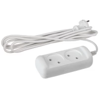 Удлинитель 2х1,5м без зазeмл. 10А IP20 U-2-1,5m ПВС 2х1 ЭРА Б0028359