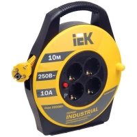 Удлинитель на катушке 4х10м с заземлением 10А IP20 УК10 Industrial с термозащ. 3х1 IEK WKP14-10-04-10