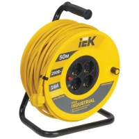 Удлинитель на катушке 4х50м с заземлением 16А IP20 УК50 Industrial с термозащ. 3х1,5 IEK WKP15-16-04-50