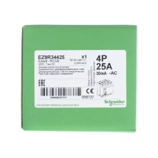 Выключатель дифференциального тока (УЗО) 4п 25А 30мА тип AC EASY9 SchE EZ9R34425