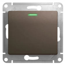 Механизм выключателя 1-клавишный Schneider Electric Glossa с подсветкой шоколад SchE GSL000813
