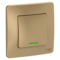 Выключатель 1-клавишный Schneider Electric Blanca с подсветкой титан SchE BLNVS010114