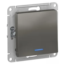 Механизм выключателя 1-клавишный Schneider Electric AtlasDesign с подсветкой сталь SchE ATN000913