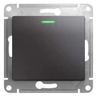 Выключатель 1-кл. СП Glossa 10А IP20 (сх. 1а) 10AX с подсветкой механизм графит SchE GSL001313