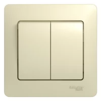 Выключатель 2-клавишный Schneider Electric Glossa бежевый SchE GSL000252