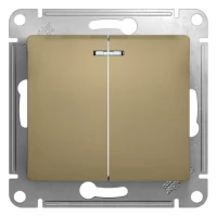 Механизм выключателя 2-клавишный Schneider Electric Glossa с подсветкой титан SchE GSL000453