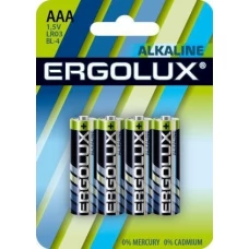 Элемент питания алкалиновый LR03 BL-4 LR03 BL-4 1,5В Alkaline (блистер 4 шт) Ergolux 11744