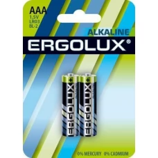 Элемент питания алкалиновый LR03 BL-2 1,5В Alkaline (блистер 2 шт) Ergolux 11743