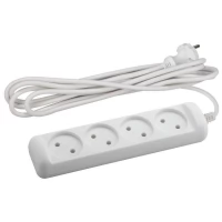Удлинитель 4х3м без зазeмл. 6А IP20 UX(6)-4-3m ПВС 2х0,75 ЭРА Б0028352