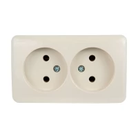 Розетка 2-м ОП Viola 16А IP20 без заземления кремовый LEZARD 751-0300-128