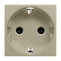 Механизм розетки 1-м СП 2мод. Zenit 16А IP21 250В с заземлением Schuko защитные шторки шампань ABB 2CLA228800N1901