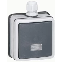 Одноклавишный переключатель Legrand Plexo 10А IP66 серый Leg 090460