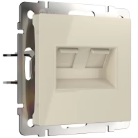 Розетка двойная Ethernet RJ-45  (слоновая кость) WL03-RJ45+RJ45 -ivory