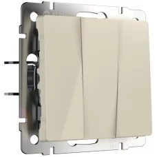 Трехклавишный выключатель Werkel WL03-SW-3G-ivory слоновая кость