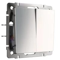 Выключатель двухклавишный проходной Werkel W1122002 глянцевый никель